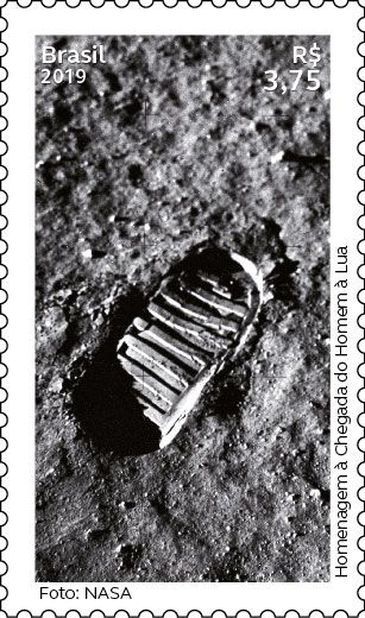 Pegada de Armstrong na Lua vira selo comemorativo