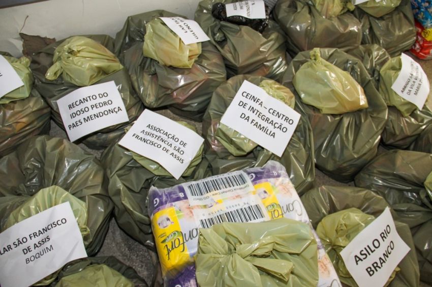 Governo destina alimentos e itens de higiene pessoal a instituições beneficentes