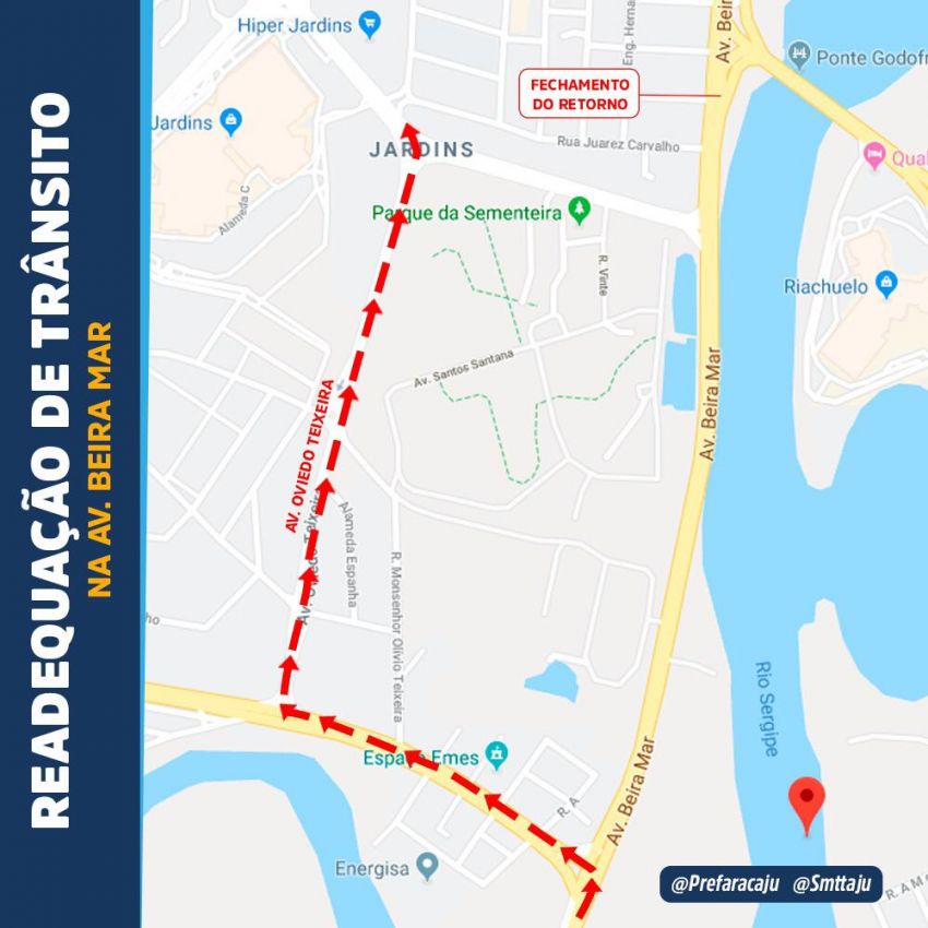 Prefeitura irá fechar retorno da Beira Mar no trecho da avenida que corta o Garcia