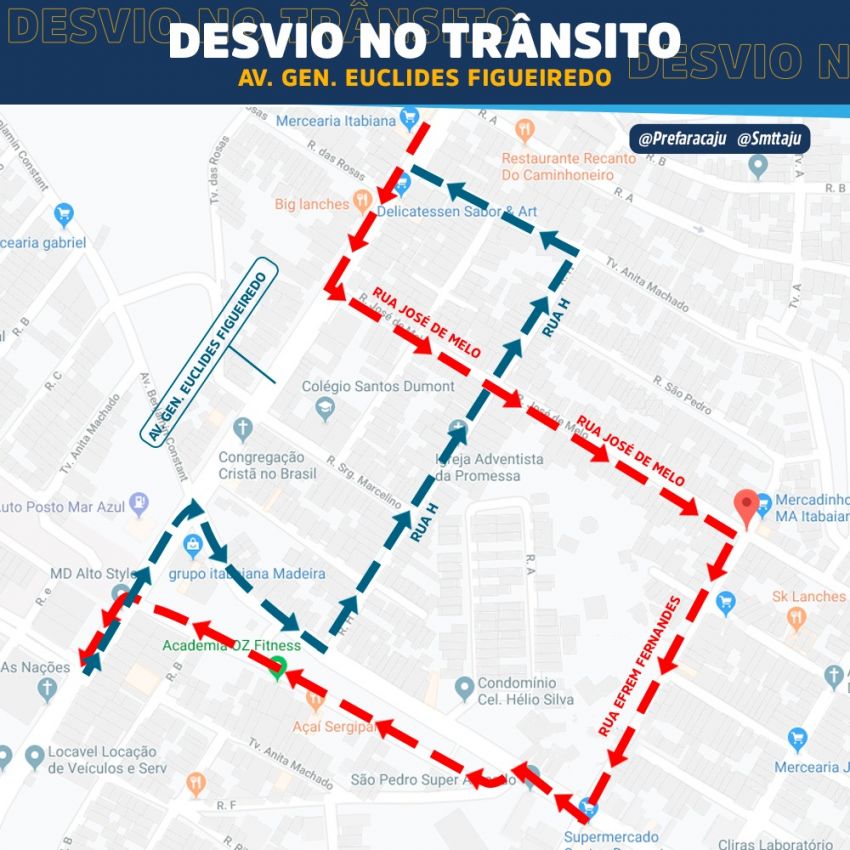 Prefeitura altera bloqueio no trânsito da Euclides Figueiredo devido ao avanço das obras na via