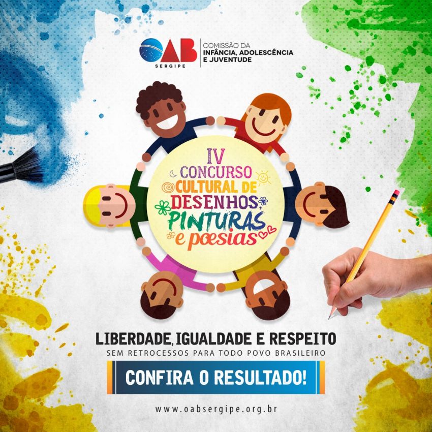 Confira o resultado IV Concurso Cultural de Desenho, Pintura e Poesia da infância e juventude da OAB/SE