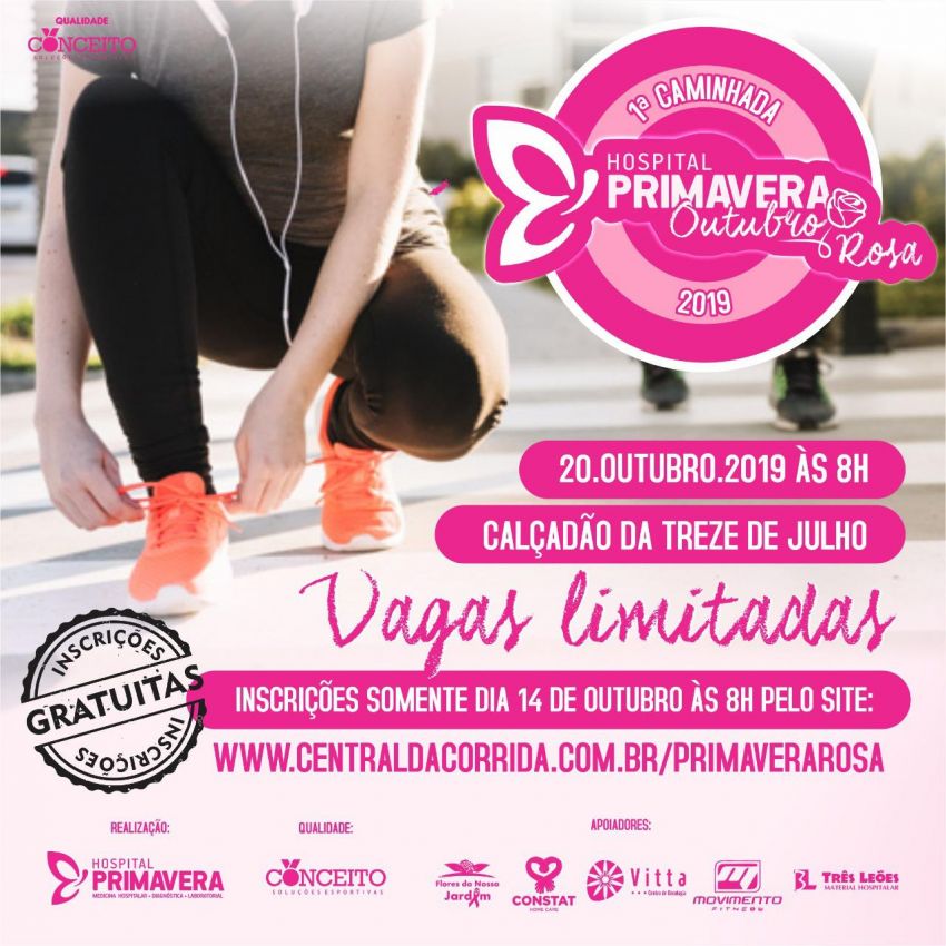 Primeira Caminhada Hospital Primavera Outubro Rosa 2019 já tem data confirmada!