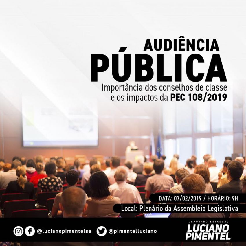 Audiência pública proposta por Luciano Pimentel discutirá PEC dos Conselhos