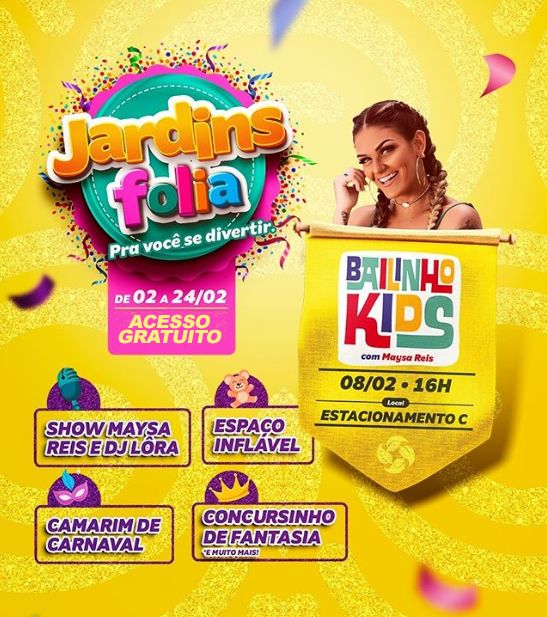 Maysa Reis e DJ Lôra animam bailinho de carnaval no Shopping Jardins