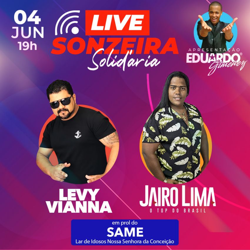Live Sonzeira Solidária ocorre nesta quinta-feira, 4, em prol do Same