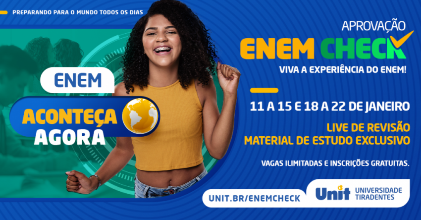 Gratuito: Unit promove lives de preparação para o Enem