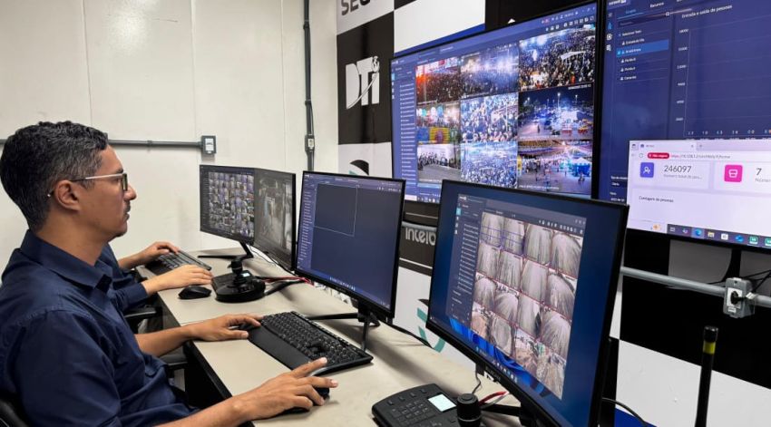 Mais de 100 câmeras com inteligência artificial reforçam a segurança no Arraiá do Povo