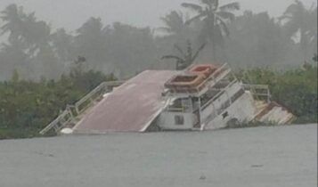 Catamarã afunda após fortes chuvas e ventos em Brejo Grande
