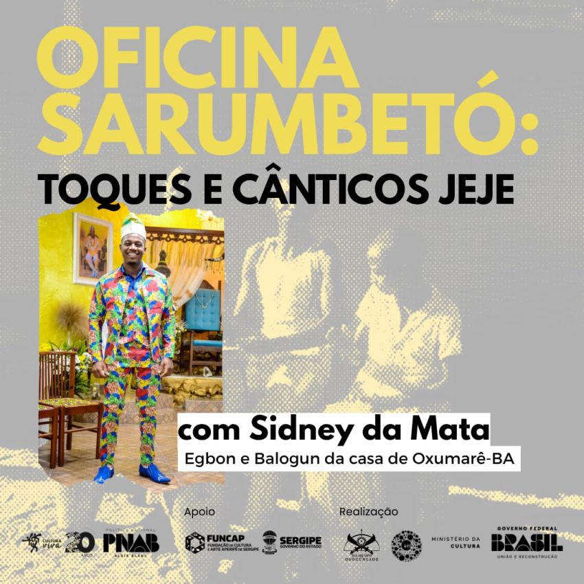 Terreiro promove oficina de toques percussivos com representante da Casa Oxumarê