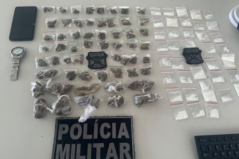 Polícia Militar prende suspeito por tráfico de drogas no Bairro Santa Maria
