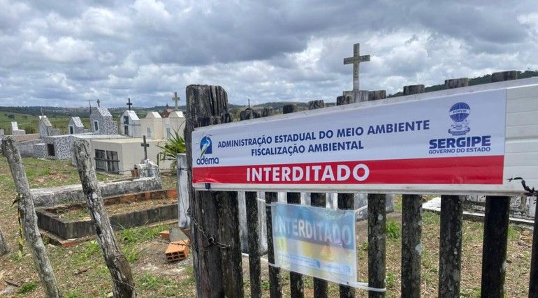 Cemitério é interditado em Simão Dias por irregularidades ambientais