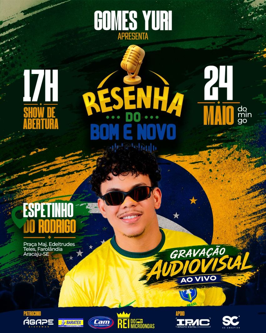 Com participação de grandes nomes do arrocha, cantor Gomes Yuri grava primeiro audiovisual neste domingo, 24
