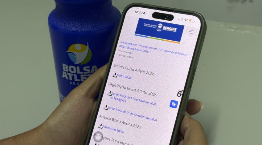 Governo de Sergipe abre inscrições para 195 vagas do Bolsa Atleta 2026