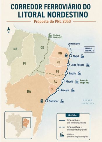 Entenda como o Nordeste pode ganhar uma ferrovia pelo litoral